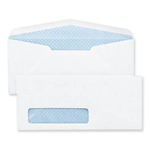 Security Tinted White Standard No. 10 Wove Single-Window Envelopes, 24Lb, 4-1/8x9-1/2in, Gummed Flap, Secure Seal, Bottom Left Window, Office & Postal Supplies for Confidentiality