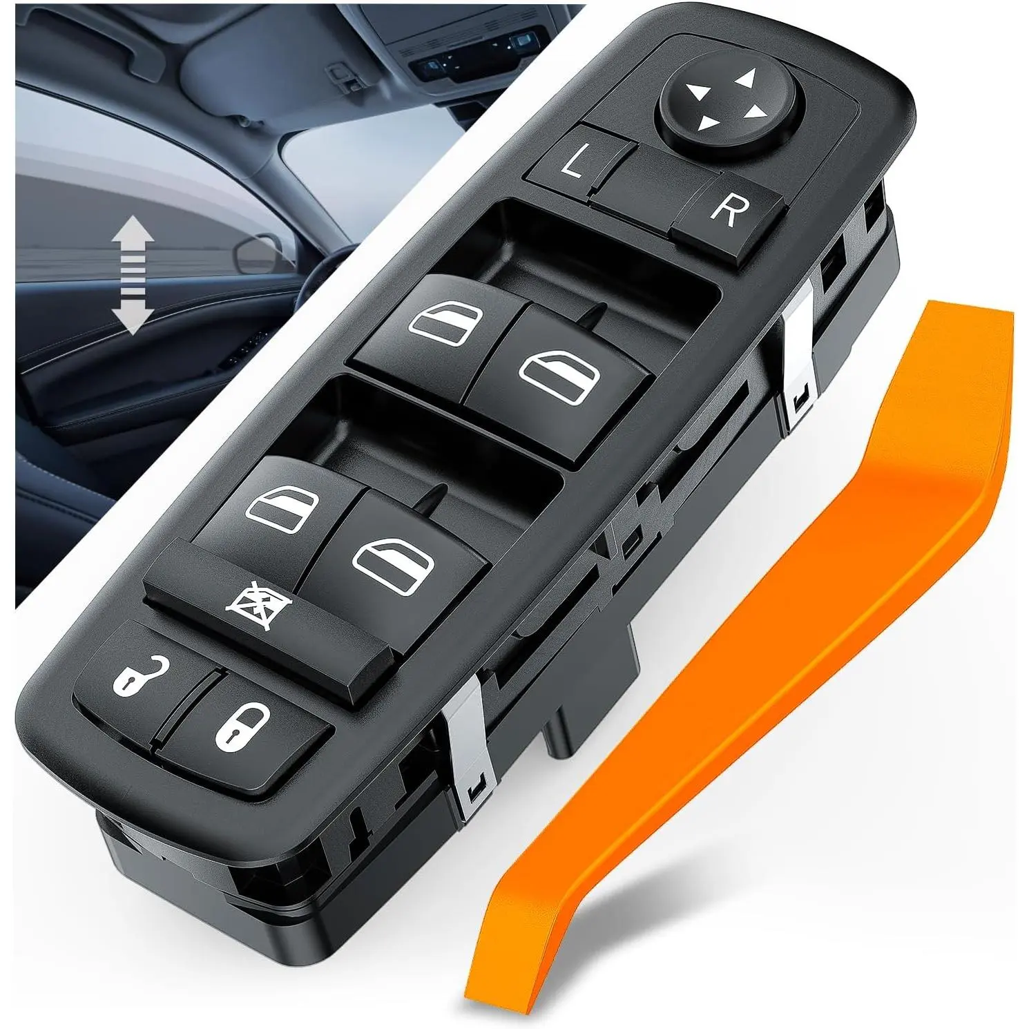 Nilight Master Power Window Switch Compatible for 2013 2014 2015 2016 Dodge Dart Jeep Cherokee Chrysler 200 Front Left Driver Side Windows Control Switches Truck Interior Accessories Car Interior Accessory Car Interior Accessory Car Interior Kit Dashboard