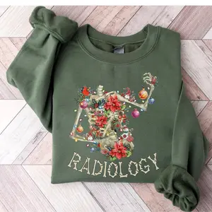 Flower Skeleton Heart Radiology Sweatshirt, Christmas Radiology Gift, Radiologist Shirt, Rad Tech Shirt, MRI Shirt, Rad Tech Shirt, Radiology Student Gift, X-Ray Technologist Christmas Sweater, Funny Radiologist Christmas Crewneck, X-Ray Gift