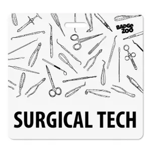 Surgical Tech White Double Sided Badge Buddy