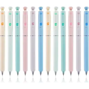 Gel Pens, 12 count 0.5mm Fine Point Retractable Pen, Quick Dry No Smudge Black Ink,  Smooth Writing for Note Taking &  Journaling, Office School Supplies, Gifts for Women & Students