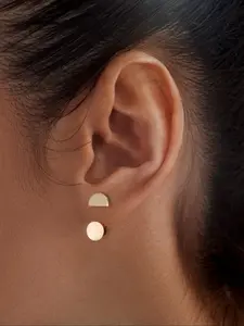 Simple Geometric Design Earring Jacket, Fashionable Ear Jewelry for Women, Stud Earrings Jewelry, Trendy All-match & Exquisite Jewelry for Birthday Gift