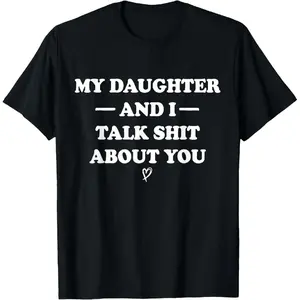 Cotton Family T-Shirt, Boys' and Girls' Top with Humorous Daughter-Son Conversation Design