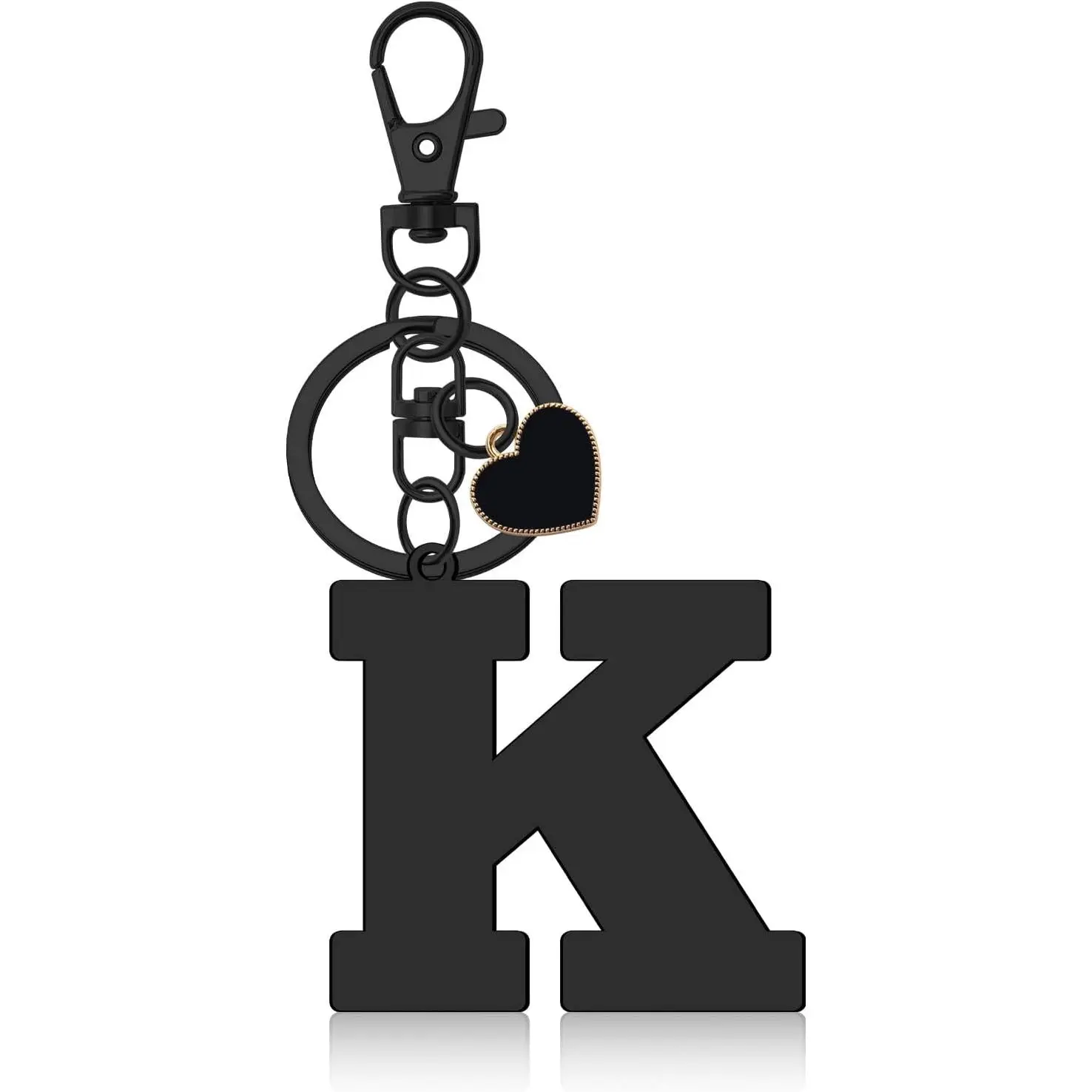 Alphabet Initial Letter Keychain,Letter A-Z Keychain with Heart for Handbag Car Key Bag Keyring Christmas Gifts