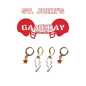 St. John’s Classic Gameday Earring Stack For Red Storm Game Day