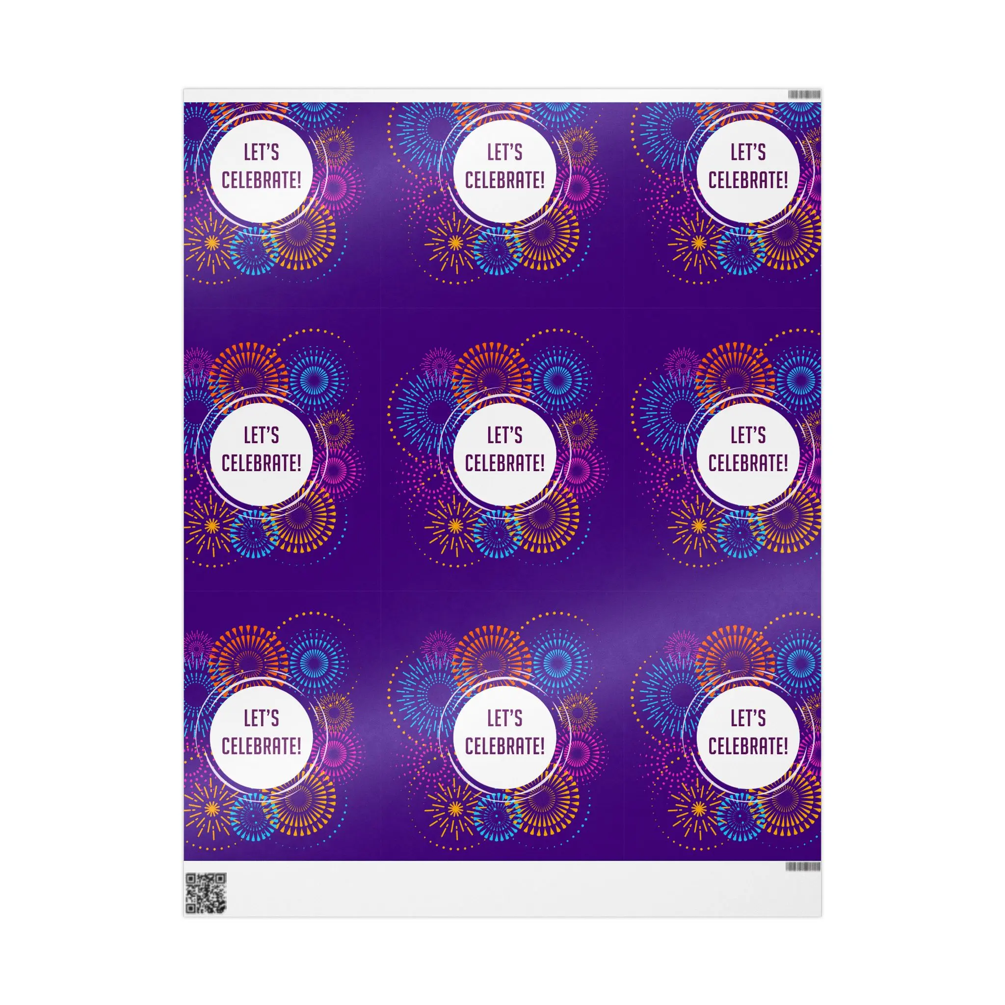 Rainbow Party Confetti Wrapping Paper