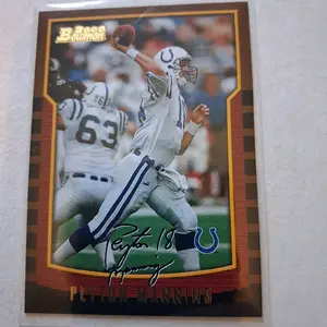payton manning autographed football card