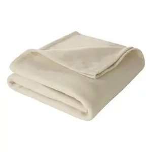 Mint Beige Micro Fleece Blanket, Cozy and Lightweight, Smooth Modern Design in Cool Neutral Color