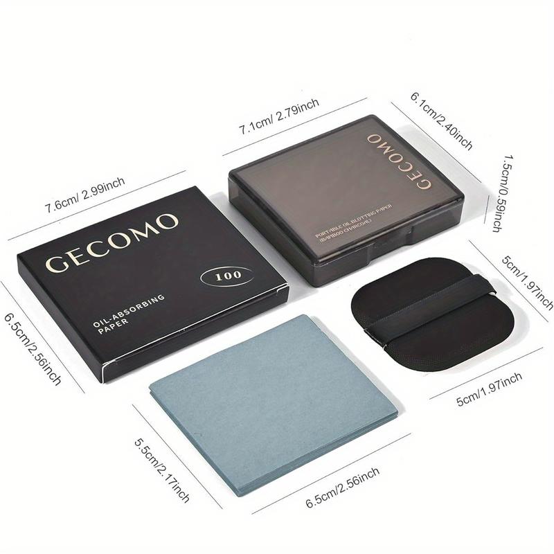 Portable Oil-absorbing Paper, 200pcs Compact Facial Oil-absorbing Pads with MirrorFacial Oil-absorbing Pads, Skincare SuppliesBirthday Gifts, Christmas Gift