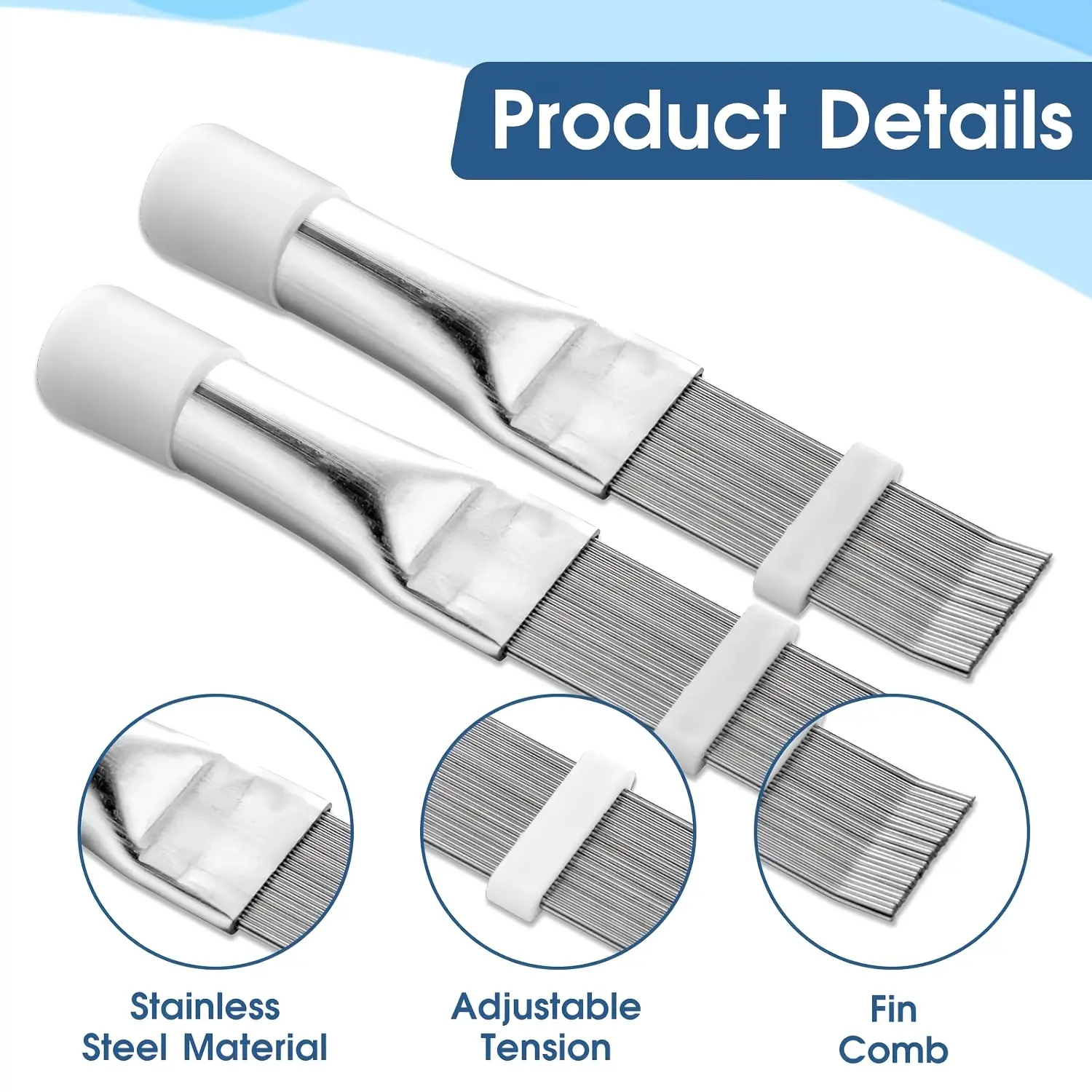 2pcs Air Conditioner Fin Straightener, Air Radiator Comb Tool And Coil Cleaner Brush, Multifunctional Repair Tool for Cleaning And Maintaining AC, Refrigerator, Condenser, Evaporator And Industrial Equipment Radiator Fins