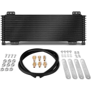 LPD47391 Low  Drop 40k Transmission Oil Cooler Compatible with Tru Cool Heavy Duty 40,000 GVW Max Trans Cooler with Mounting Hardware (Black)