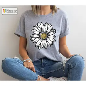 Flowers Shirt, Daisy Graphic Tees, Floral Shirts for Women, Spring T-Shirt, Summer Clothing, Gift for Her, Flower Gifts, Floral Shirt
