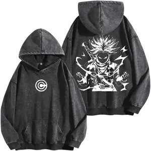 Retro Vintage Limited Trunks DBZ - Dragon Ball Anime Double Printed Oversized Washed Hoodie Unisex Oversize Anime Manga Acid Washed Lightweight Cotton T-Shirt, Hoodies & Sweater Wash Gift For Anime Fan, Anime Lover