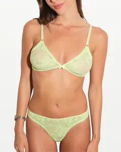 Lace Bralette, Asian Pear