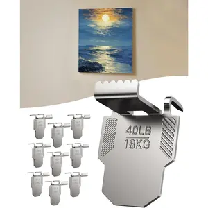 10 Canvas Hangers for Drywall Claw Hooks: Heavy Duty  Free Holds up to 40 lb 18"x24" Large Canvas Picture Frame Hanger Kit - Wall  Hook Easy Removable for Room Decor