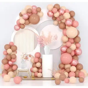 Boho Balloon Garland Kit 18/10/5 Inch Dusty  Nude Light Brown Rose  Balloons for  Shower Birthday Wedding Decorations Safari Party Supplies