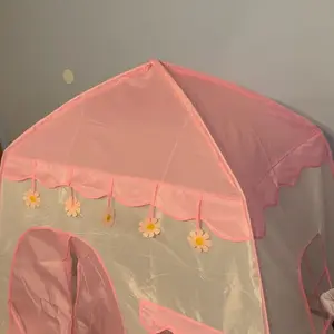 Kids' Party Play Tent | Pink Princess Theme Castle w/ Flower Design | Unisex Role-Play Fun | Holiday Gift | No Accessories or Lights