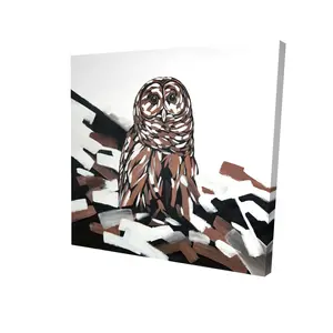 360 Stand 8x8 in. Tawny Owl Rustic High Def Photo - Art Piece, Bird Wall Art, Artistic Nature Artwork, Bedroom Home Decor Supply, Decoration Gift Option, Print
