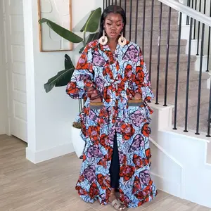 Anife Kimono - Stylish Womenswear Floral Print Long Sleeve Maxi Dress for Comfortable Everyday Wear - Clothes