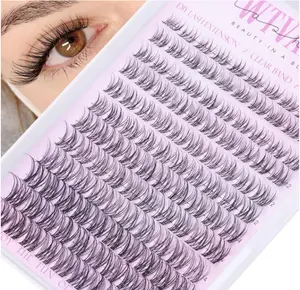 Natural Lash Clusters Venus Wispy Cluster Eyelash Extensions Invisible Thin Band Eyelash Cluster 8-16mm DIY Lash Extensions with Clear Band Individual Lashes Clusters Natural Look by WTVANEN