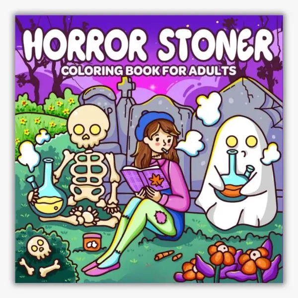 Summer Spring Gift Horror Stoner: Coloring Book for Adults Featuring Adorable Spooky Creatures in Cute and Cozy Hygge Moments for Relaxation