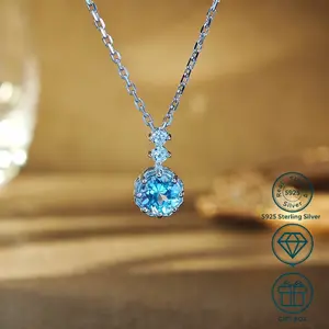 Girl's S925 Silver Topaz, Yellow Citrine, Amethyst Pendant Silver Necklace, Fashionable and Exquisite Natural Colored Gem Jewelry