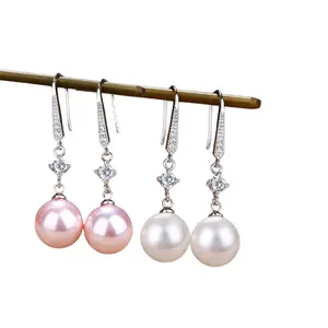 Gold Tone Crystal Hook Dangle Faux Pearl Earrings 2 Pairs for Women, Elegant Long Drop Wedding Statement Jewelry, Dainty Luxe Accessory for Daily Party Xmas Holiday Gift For Her
