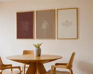 Minimalist Christian Christmas Print Set of 3: Trendy Nativity Scene Wall Art, Neutral Christmas Scripture Prints, Modern Holiday Home Décor