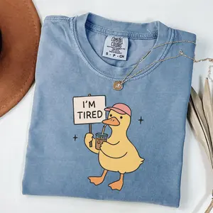 Comfort Colors Goose Shirt, Duck Shirt, I'm Tired Shirt, Meme Shirt, Iced Coffee Shirt, Funny Shirt, Funny Mom Life Shirt, Goose Lover Tee