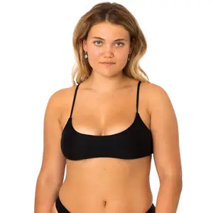 Abzu Swimwear Kotor Low Scoop Bikini Top with adjustable shoulder and back straps - Black