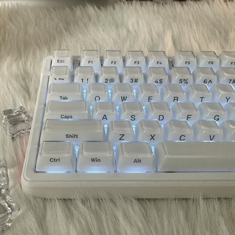 [KEYCAP ONLY] FURYCUBE Transparent Jelly Keycap Set 123 Keys Double-shot Side-printed ASA Height PC Material Mechanical/Magnetic Keyboard Customization Keycap Set, Cute beautiful Keycaps, Gift