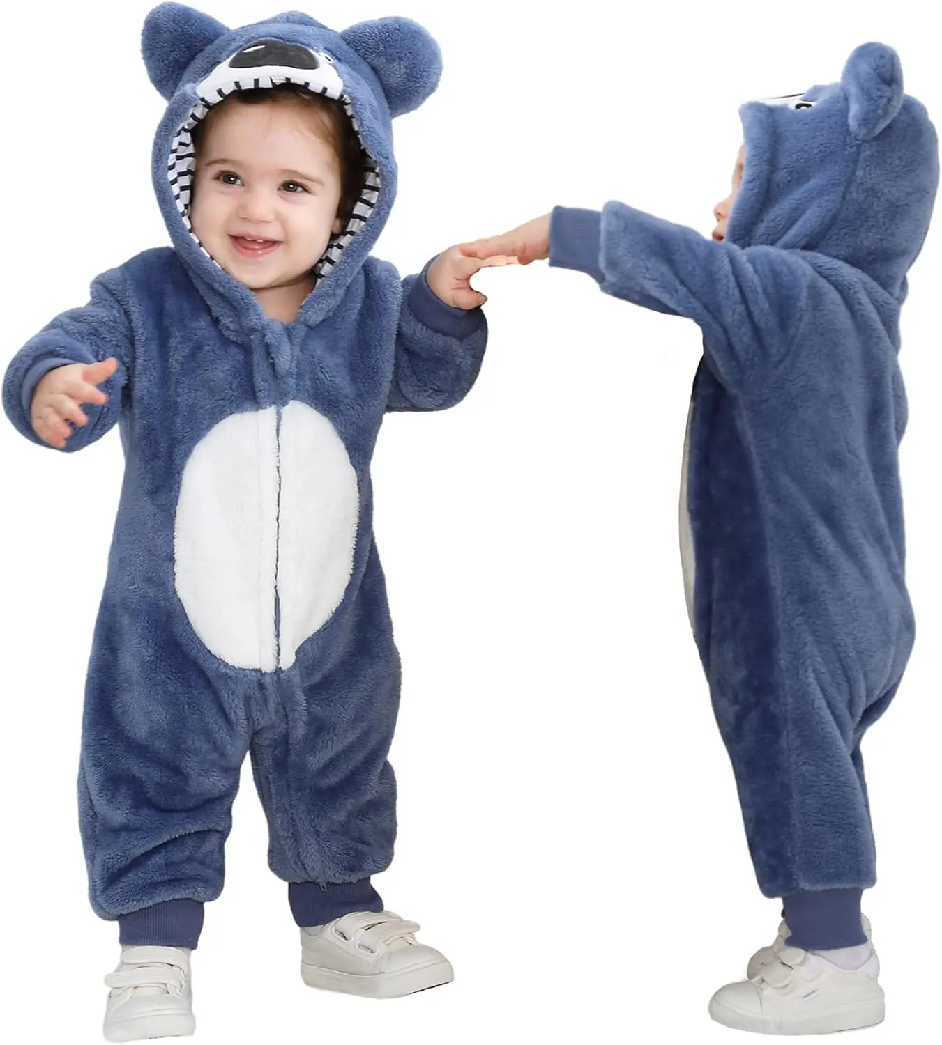TONWHAR Toddler Kids Halloween Cosplay Costume Koala Inspired Hooded Romper for Baby Boys & Girls