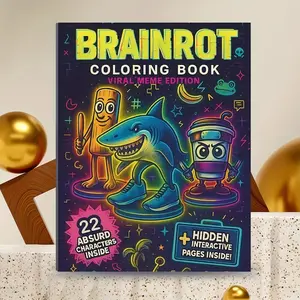 Italian Brainrot Coloring Book, 22 Unique Art Designs, Creative Expression, High-Quality Paper, 22 Pages, 8.27x11.27 Inches, New Year Gift