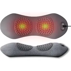 3 in 1 Electric Lumbar Support Pillow with Adjustable Height for Bed and Chair, Triple Fusion Back Massager, Back Massager with Heat,Back Support Pillow for Lower Back Pain Relief, Unisex (Black)