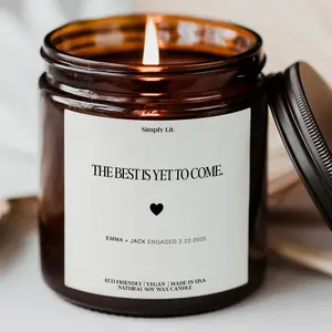 Personalized Newly Engaged Gift For Couple Best Friend Engagement Candle, Scented Custom Getting Married Gift Bulk Wedding Favors