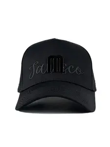 " JALISCO "  Signature Embroidered & Metal Cap ( Black / Black )