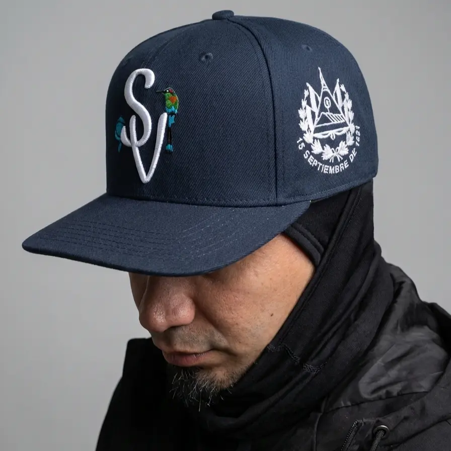 Gorra Salvadoreña SV Bordado 3D torogoz, /Acrílico premium