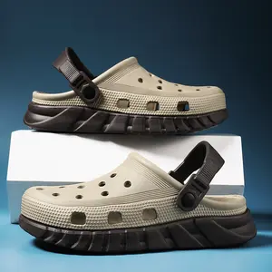 Two-Tone Platform Clogs | Lightweight Slip-On Garden Shoes | Breathable Summer Beach Sandals