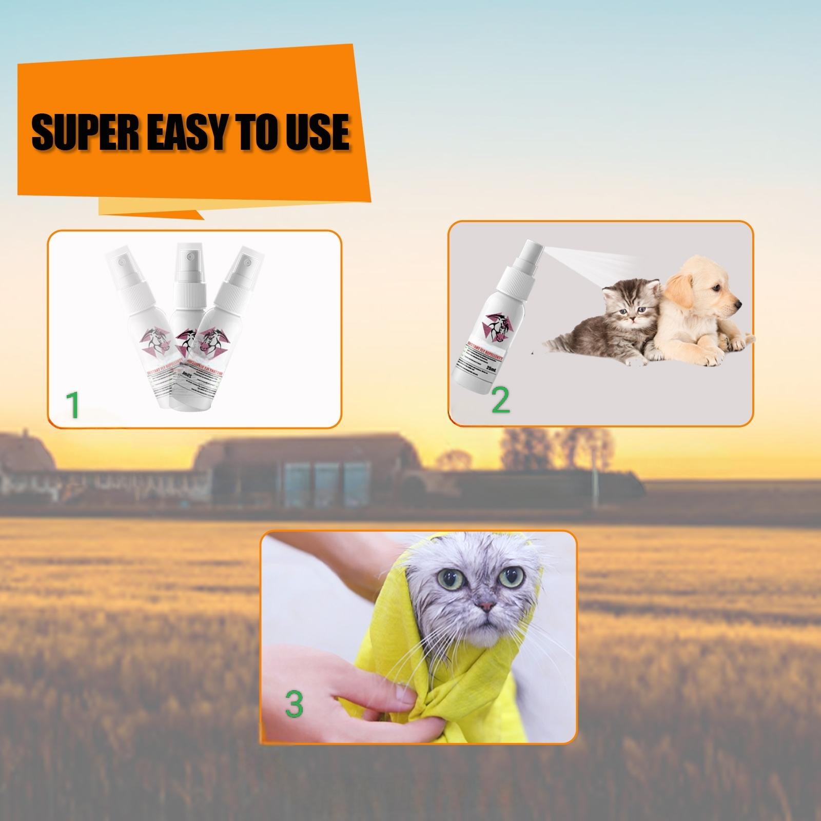 Pet deworming agent - Flea repellent for cats and dogs - External itch-relieving spray for cats and dogs