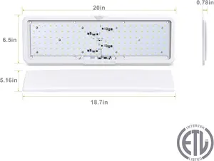RV LED Ceiling Light Fixture 20" x 6.5" -1450 Lumen with Touch Dimmer Switch Interior Lighting for Car/RV/Trailer/Camper/Boat DC 12V Natural White 4000-4500K (4-PACK)