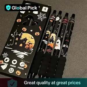 Halloween Theme Gel Pens Set, 0.5mm Tip Diameter, Ghost Pumpkin Witch Hat Designs, Classroom Rewards Back to School Gifts, Stationery Supplies