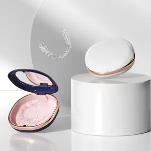 Dental Braces Case Portable Mirror Braces Retainer Storage Box Adult Invisible Braces Case Dental Corrector Storage Box Teeth Braces