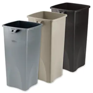 Rubbermaid Commercial Products RCP356988BK Square Waste Container- 23 Gal- 14-.50in.x14-.50in.x28in.- Black