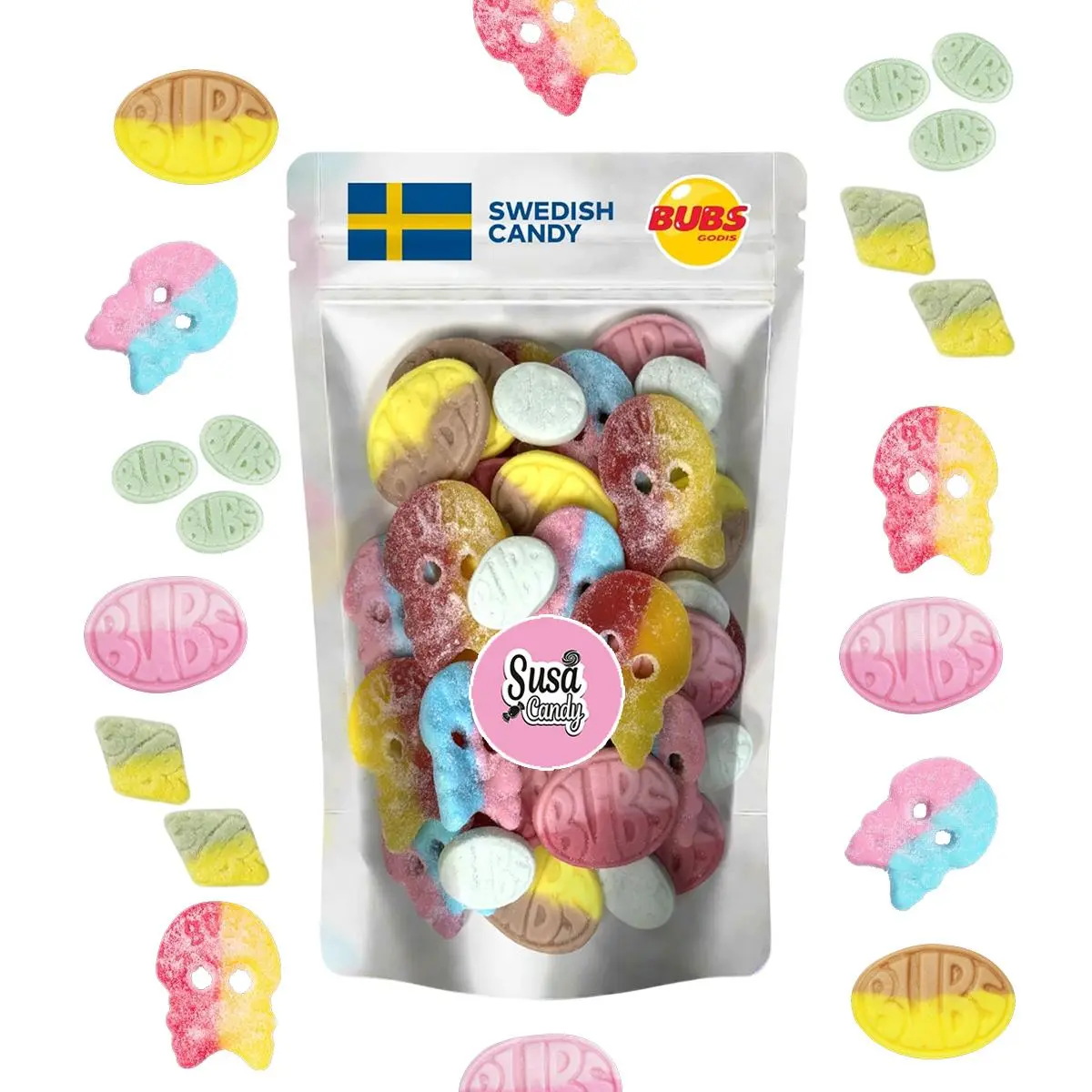 Bubs Swedish Candy Sweet/Sour Mix 1 lb Snack Bonbon Bubs Swedish Candy Sweet/Sour Mix 1 lb Snack Bonbon