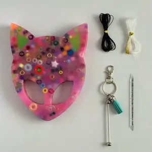 Alien Cat Picky Pad Fun UFO Edition Glow in the Dark Tactile Skin Picking Relief Set with Silicone Beads & Alloy Charm for Anxiety Relief Ages 8+