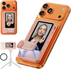 Wireless Selfie Monitor Screen for Android/iPhone17/16, Magnetic Back Camera Monitor with 4K/60fps, 5H Battery, 164FT Range, Built-in Speaker, Vlog Monitor for YouTube TikTok