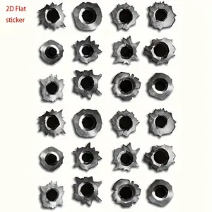 2D Flat sticker DIY waterproof 24pcs bullet hole stickers - hidden decoration car accessories - funny prank shooting stickers Sticker For Cars Multipurpose Car Decal Car Decals