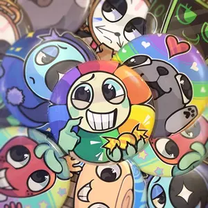 Dandy's World Main Toons Buttons (Dandy, Astro, Vee, Pebble Sprout, Shelly, Dyle) | Cute and Unique Pin Buttons | Perfect for Bags, Jackets and Hats | Strong Backing, Long Lasting Print and Customer Favorite Designs