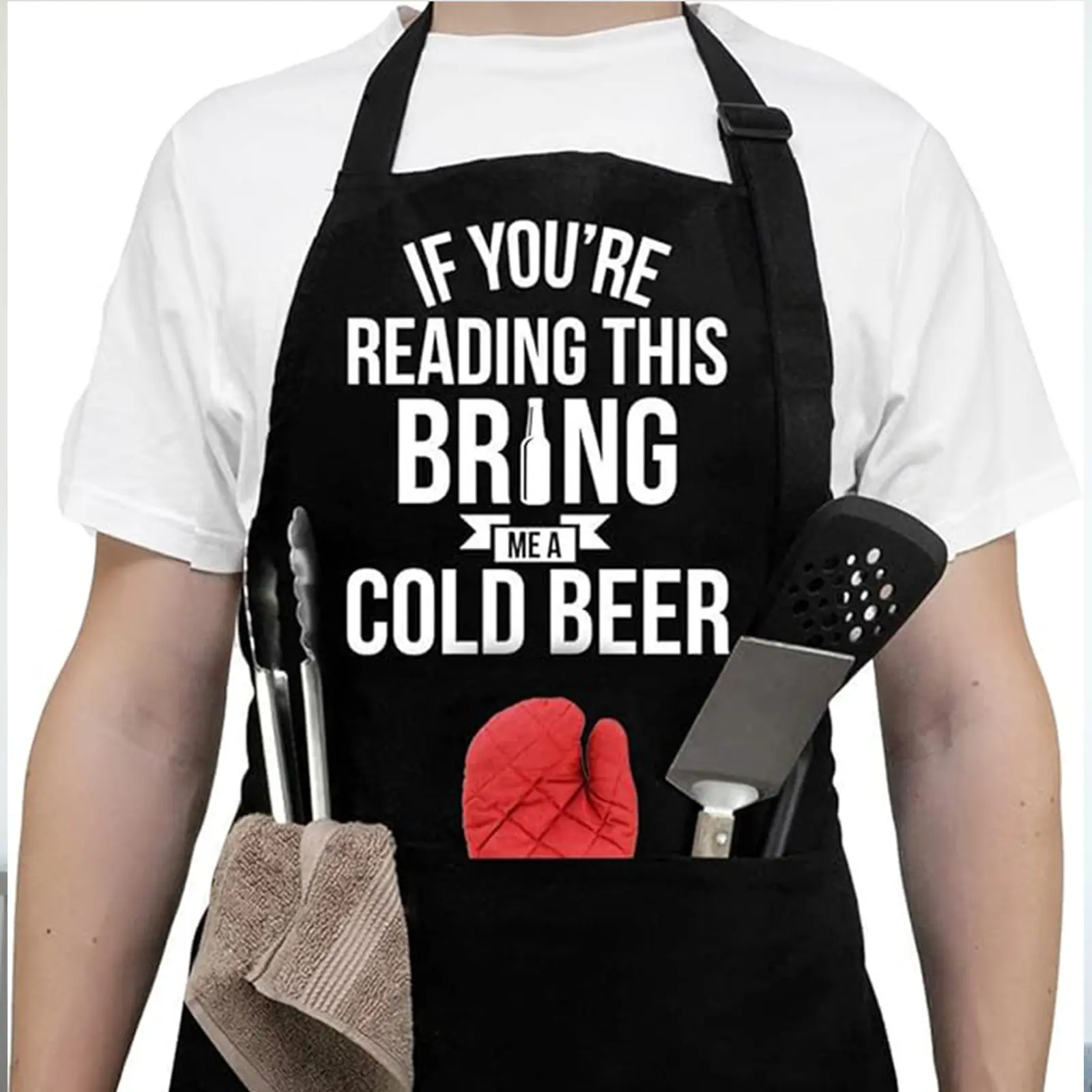 Aprons For Men With Pockets - Birthday Gifts For Men, Dad, Husband, Grandpa - Cooking apron, Bbq apron, Grill Apron