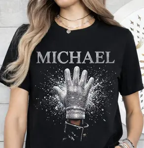 Michael Jackson RHINESTONE Glove Streetwear T-Shirt, Unisex Hip Hop Streetwear Tee